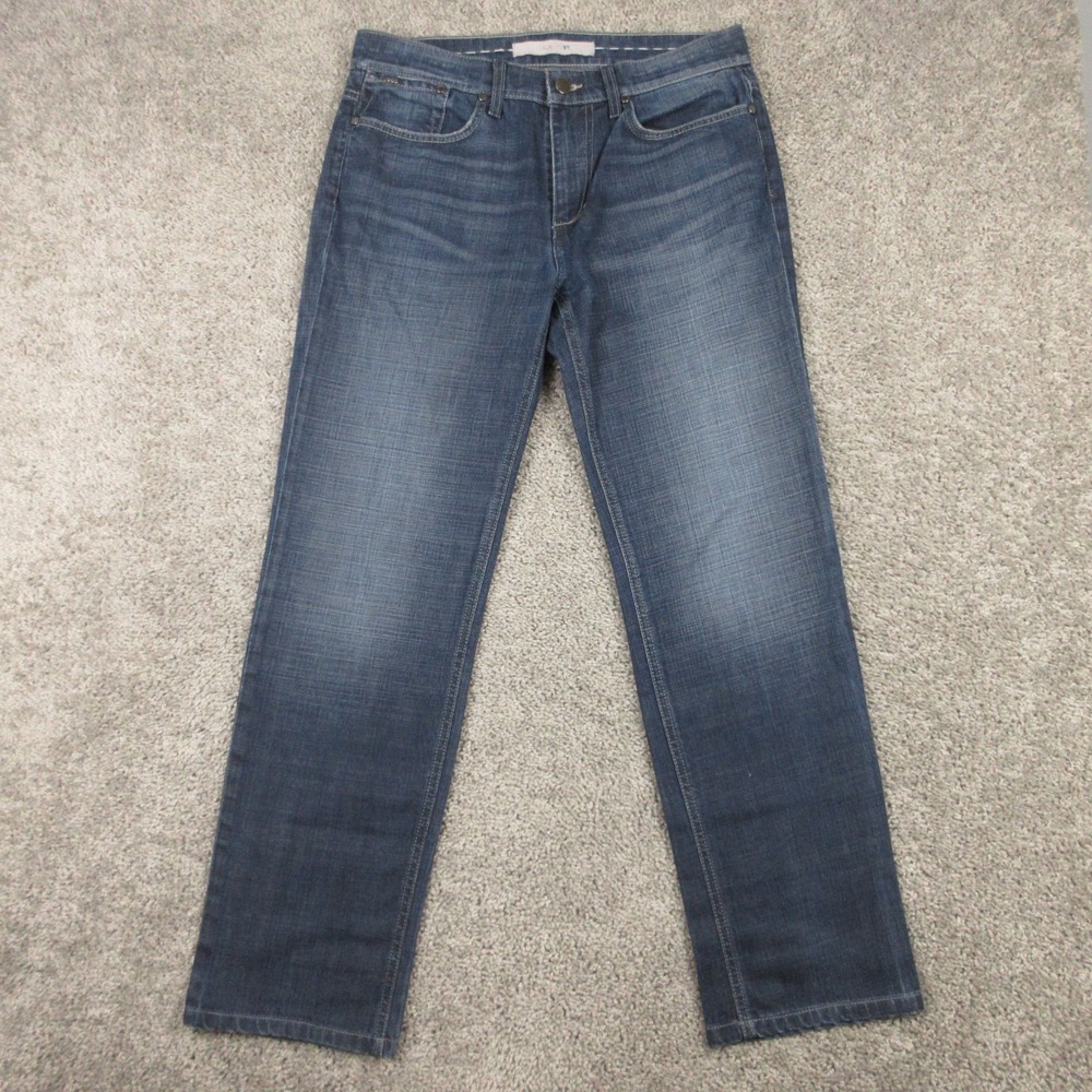 Joes Jeans Mens 32x30 Blue Malcom Classic Straight Faded Whisker Denim Pants
